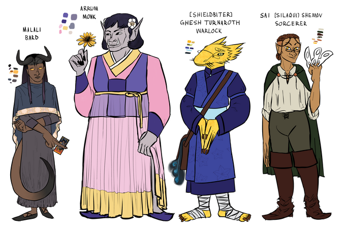 DnD 5e character designs, digital