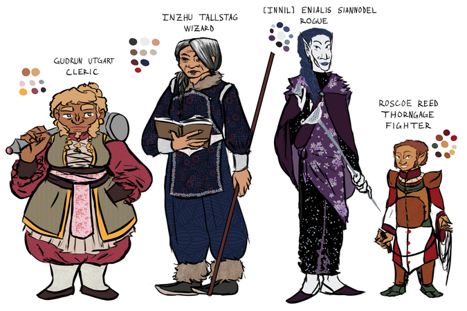 DnD 5e character designs, digital
